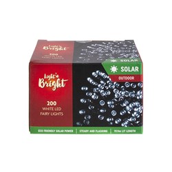 Lights Fairy Solar White 12F Pk200
