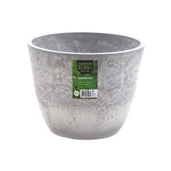 Pot Round SPW Light Grey w Plug 25.5x20cm