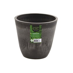 Pot Round SPW Charcoal w Plug 20x18cm