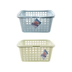 Pegs Basket Plastic w Handle 2 Asst Cols 23x17x12cm