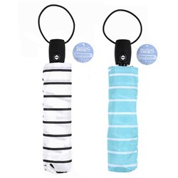 Umbrella 3 Fold Auto Open / Close 98cm Dia Striped 2 Asstd