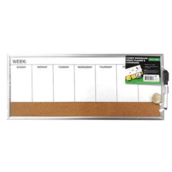 Whiteboard Weekly Planner w Corkboard Accessories