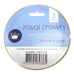 Tape Packing Clear 3Pk 66Mx24mm 50 Micron