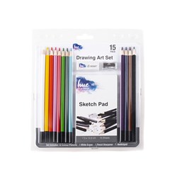 Art Set Drawing w Sketch Pad 15Pc W19 FSC Mix Credit