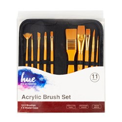 Brush Set Acrylic Taklon 11Pc w Wallet W16.2 FSC 100%