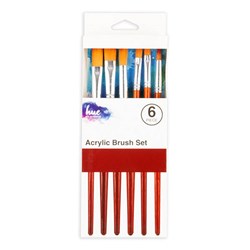 Brush Set Acrylic Synthetic 6Pc W16.2 FSC 100%