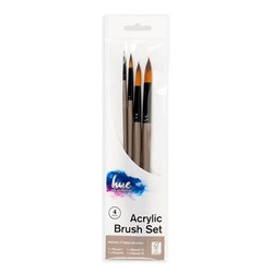 Brush Set Acrylic Taklon 4Pc Value Pk #8 W16.2 FSC 100%