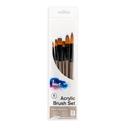 Brush Set Acrylic Taklon 6Pc Value Pk #10 W16.2 FSC 100%
