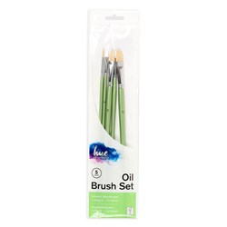 Brush Set Oil Hog Hair/Taklon 5Pc Value Pk#2 W16.2 FSC 100%