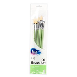 Brush Set Oil Hog Hair/Taklon 5Pc Value Pk#6 W16.2 FSC 100%