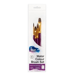 Brush Set Watercolour PonyHair 4Pc Value Pk#3 W16.2 FSC 100%
