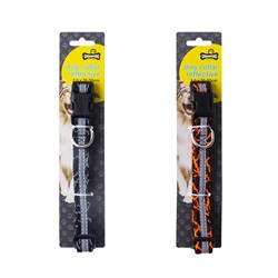 Dog Collar Reflective Orange or Black Size 2.0cm x 35-55cm