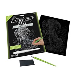 Silver Engraving Elephant & BA