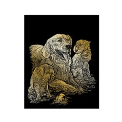 Gold Engraving Golden Retriever