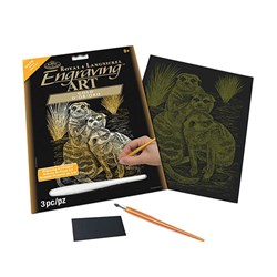 Gold Engraving Meer Cats