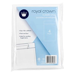 Envelope Bubble White 150x225mm 4Pk