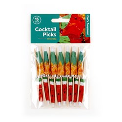 Picks Cocktail Umbrella Fruit Design 10cm 15pk