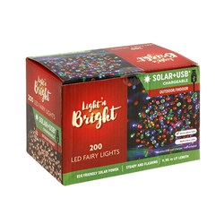 Lights Fairy Multicolour/Warm White 2F Pk200 Solar / USB