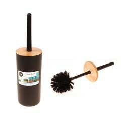 Modish Black Toilet Brush & w Bamboo 10x22cm