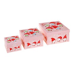 Gift Box Xmas Set 3 Square Cute