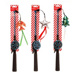 Cat Toy Xmas Fishing Rod Teaser Asstd