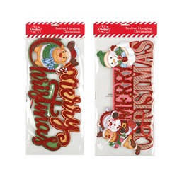 Decoration Hanging Paper EVA Glitter Xmas 2 Asstd