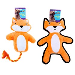 Dog Toy Plush Fox Squeaky 2 Asstd Styles
