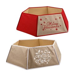 Xmas Tree Collar Linen 41x31x25cm 2 Asstd