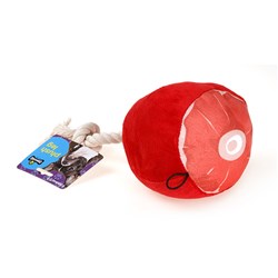 Dog Toy Plush Animal Leg w Rope Squeaky 28cm