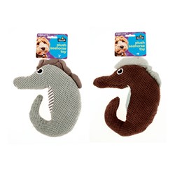 Dog Toy Plush Seahorse 25cm 2 Asst