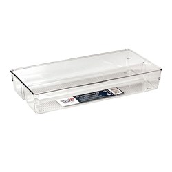 PET Organiser Tray Rectangle w 2 Section 30.7x15.3x5.8cm