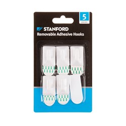 Hooks Removable Adhesive Plastic 5Pk 30x20mm