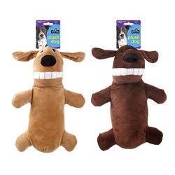 Dog Toy Plush Squeaky Dog 31cm 2 Asstd Colours
