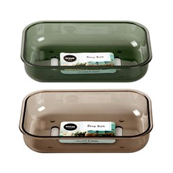 PET Soap Dish 13.5x.9.5x3cm 2 Asst Cols