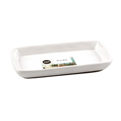 Ceramic White Soap Dish 17.5x9x2.5cm