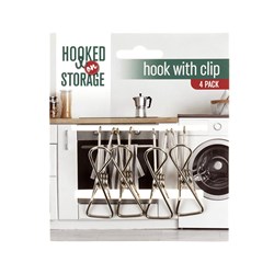 S/S Hook w Clips 4pk