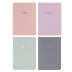 Notebook Card Cover Stitched 4 Asstd Col A6 96pg