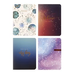 Notebook Card Cover Stitched 4 Asstd Des A6 96pg