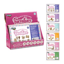 Toys Wooden Puzzle Mini Furniture 3D Laser Cut 6 Asst