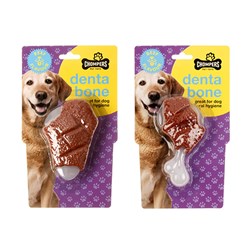 Dog Toy Denta Bone Beef Flavour TPR/Nylon 2 Asstd