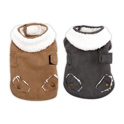 Pet Jacket 3 Sizes 30/40/50cm 2 Cols Suede/Sherpa Mixed Ctn