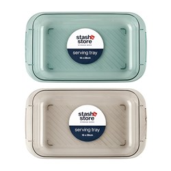 PET Serving Tray Rectangle M 16x28cm 2 Asst Cols