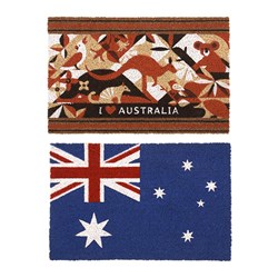 Mat Coir 2 Design Multi Col Rubber Backed 40x60cm