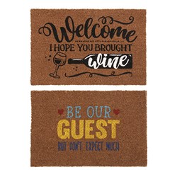 Mat Coir 2 Design Multi Col Rubber Backed 40x60cm