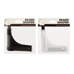 Mens Grooming Comb Beard Shaper 11.5x10.8cm 2 Asst Cols