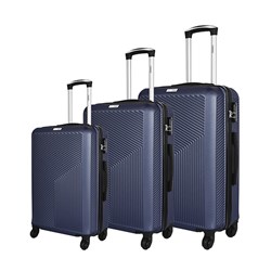 Luggage Set 3 ABS 4 Wheels 50/60/70 Non-Expandable Navy