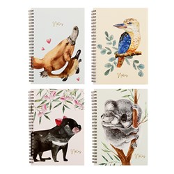 Notebook Card Cover Printed Spiral Australia 4Ast A5 120pg