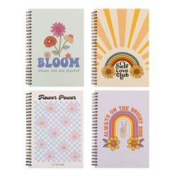 Notebook Hard Cover Printed Spiral 4Ast A5 120pg