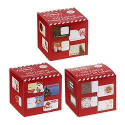 Gift Labels Xmas Self Ad 100pk Roll w Foil 3 Asstd PDQ
