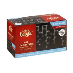 Lights Icicle Connectable 400 Warm White LV